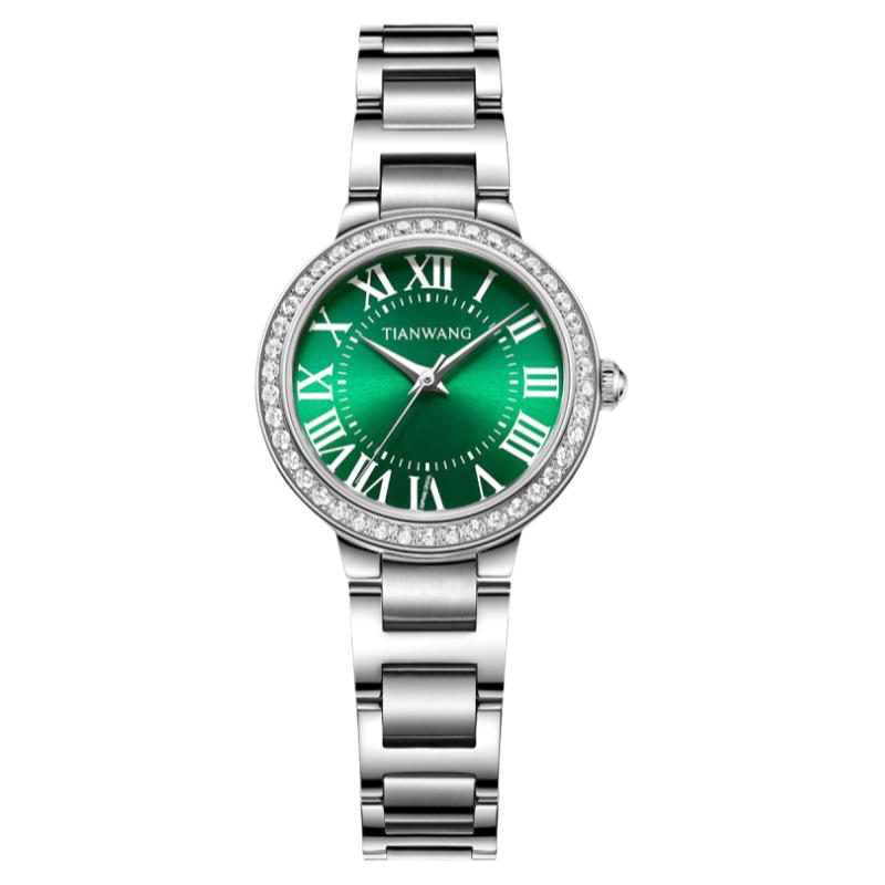 Tianwang watch retro women's watch 31357 light luxury full circle zircon steel belt quartz watch 520 gift for girlfriend