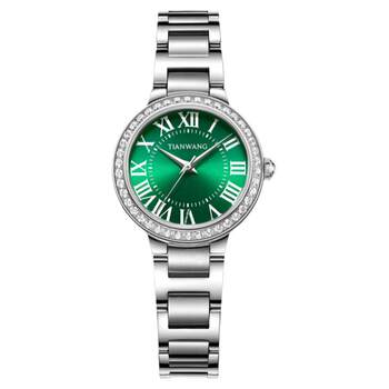 Tianwang watch retro women's watch 31357 light luxury full circle zircon steel belt quartz watch 520 gift for girlfriend