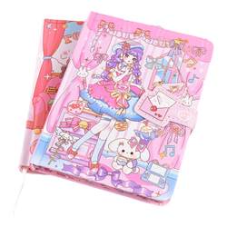 Handbook Girl Cute Cartoon Girl Heart Notebook Student with Color Pages Exquisite Magnetic Deduades Book Book Fantasy
