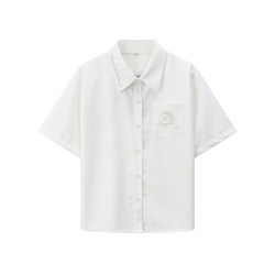 Original jk shirt under the moon crane exquisite cotton college style school supply sense short -sleeved JK shirt