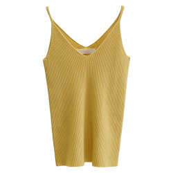 Knitted small suspender vest female wearing outside wearing a beautiful back V -neck repair inside with a base sleeveless T -shirt short shirt summer