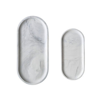 Ins style marble ceramic jewelry oval disc