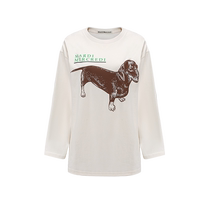 MardiMercredi dachshund sweatshirt for men and women versatile slim casual round neck long-sleeved top thin