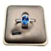 Natural sapphire ring 5 x 7 1 carat 925 silver finely inlaid natural colored gemstone jewelry