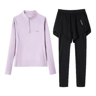 Camel sports suit plus velvet, quick-drying and breathable for women