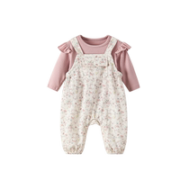 Fanhunting baby clothes autumn clothes newborn baby girl jumpsuit full moon and hundred days out overalls harem clothes spring and autumn