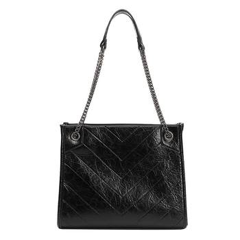 UR single shoulder tote bag high-end chain bag for women 2024 ຮູບແບບໃຫມ່ trendy ຄວາມອາດສາມາດຂະຫນາດໃຫຍ່ແນວຕັ້ງ