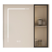 Stainless steel wall-mounted bathroom mirror cabinet cream bathroom separate mirror box bathroom storage storage mirror 1145