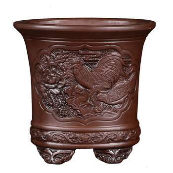 Ceramic antique style relief factory direct sales purple sand flower pot