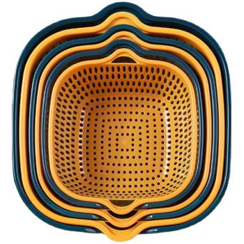 Double-layer vegetable basin drain basket set