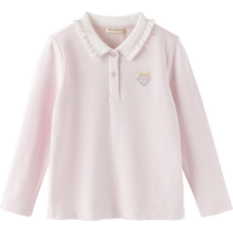 David Bella 2024 autumn new style girls long-sleeved T-shirts medium and large childrens style polo shirts childrens bottoming tops
