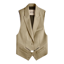 (Gift) TODS official 2024 spring and summer new womens cotton lapel vest casual womens clothing