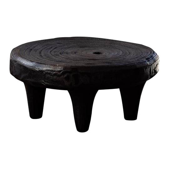 Coffee table carbonized wood black Jingjifeng minimalist log pier