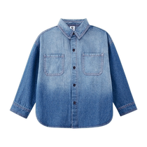 Zuoxi Childrens Clothing Boys Spring Clothing 2024 New Denim Shirt Childrens Jacket Western Thin Spring Fashionable Shirt