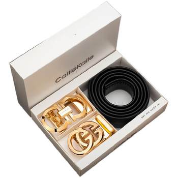 Men's belt genuine leather automatic buckle belt men's 2025 new luxury fashionable young people's business brand trouser belt