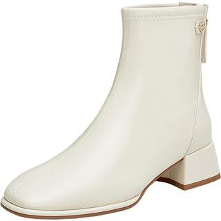 Tata his her boots milk leather boots slim fashion boots british short boots slim elastic boots wyx02dd4