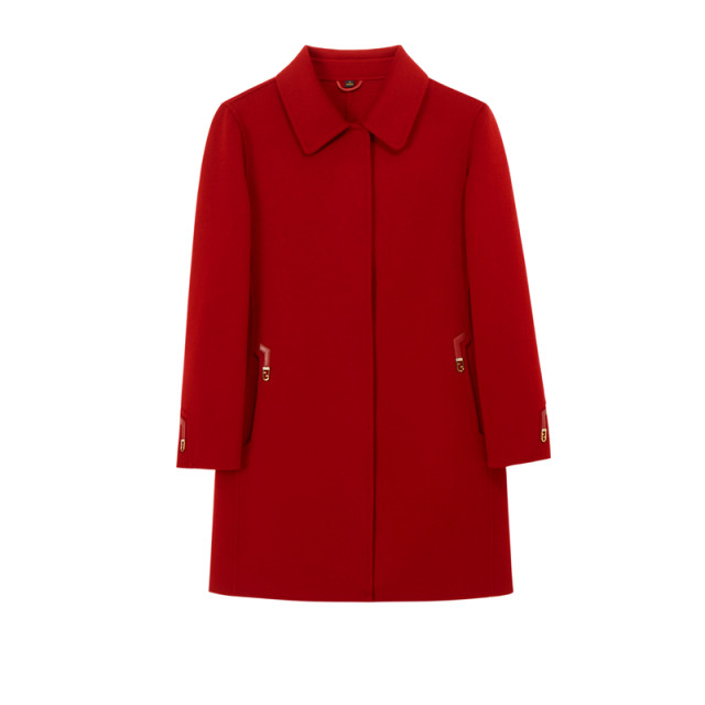 Double-sided cashmere wool coat women's large size woolen coat