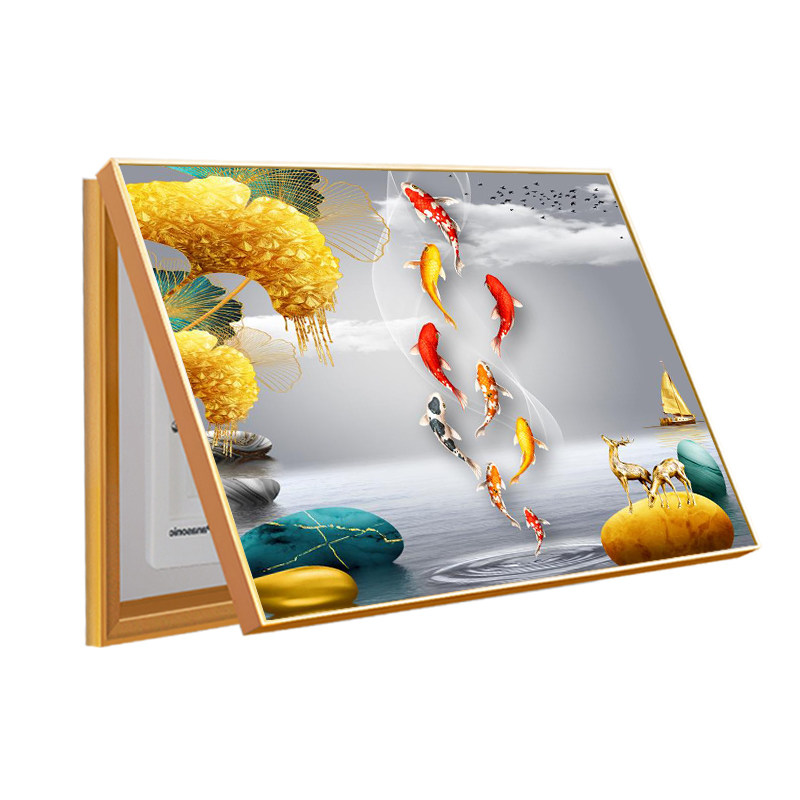 New Chinese style electric meter box decorative painting blocking