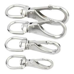 Jinchao universal hook 304 stainless steel rotating ring chain buckle carabiner key spring buckle dog ring connection chain