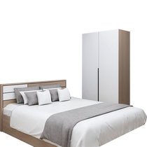 Feimei double bed 1 8m flat door four-door wardrobe bedside table dressing cabinet bedroom complete set of furniture Lushheban