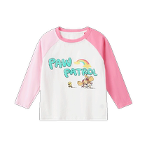 () Paw Patrol Childrens Long Sleeve T-Shirt 2024 Spring and Autumn Girls Contrast Color Raglan Sleeve Bottoming Shirt Top