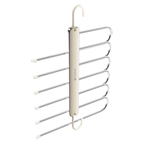 Folding trouser rack household seamless trouser clip multi-layer trouser special hanger wardrobe storage artifact multi-functional trouser hanger