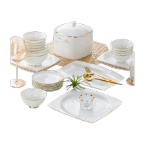 The new Jingdezhen Ceramics Ceramics and the dish set for household Euro - style Light Luxury 2024 - New Zhangdezhen Ceramics