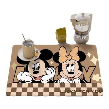Drain mat kitchen countertop bar mat dining table mat diatom mud insulation mat bar tea table absorbent coaster mat mickey Drain mat kitchen countertop bar mat dining table mat diatom mud insulation mat bar tea table absorbent coaster mat mickey
