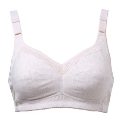 Middle-aged and elderly people's wire-free push-up bra, pure cotton summer lace plus size bra, bandeau style cotton mother's bra