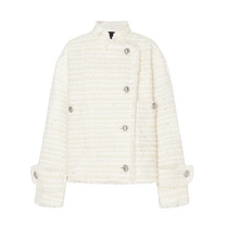 MOCO2023 winter new product oblique placket lapel retro French tweed small fragrance short coat MBC4COTT04