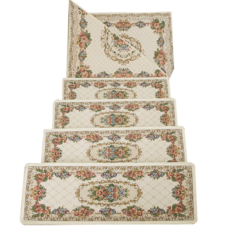 European style stair step mat self-adhesive non-slip step carpet