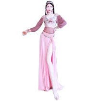 Belly dance outfit off-shoulder printed top palace dance practice outfit sexy long skirt suit performance outfit training group outfit
