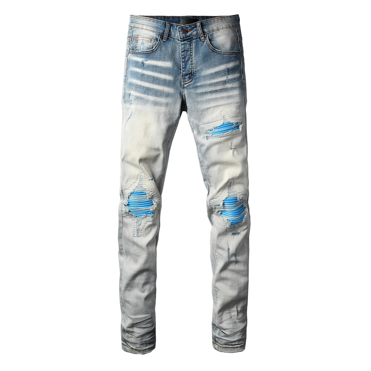 กางเกงยีนส์ทรงสลิมฟิตสไตล์อเมริกัน Amr Jeans Mx1 แนวสตรีท ยีนส์ผู้ชายขาเดฟ แต่งขาดแต่งเซาะ