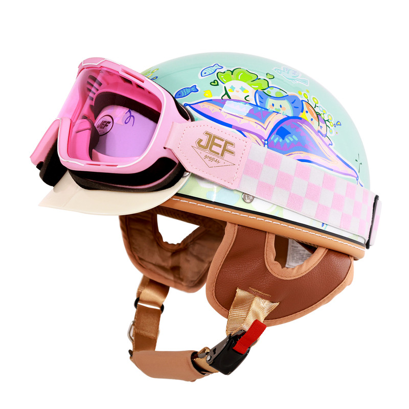 JEF retro graffiti summer cool motorcycle helmet