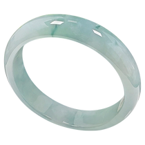 (Self-operated) Qianyu Pickup Burmese natural A-grade jade bracelet with icy blue and green floating flowers and stone flowers like golden clouds