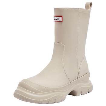 Camel women's shoes 2025 autumn and winter new versatile thick-soled rain boots women's casual rain boots waterproof shoes