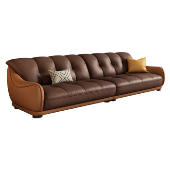 Lanselin italian retro top layer cowhide leather sofa