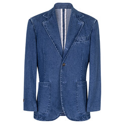 CULTUM 100% ຝ້າຍ Italian denim suit jacket ຜູ້ຊາຍຊຸດ retro ບາດເຈັບແລະ