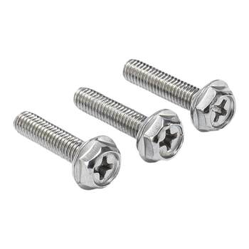 304 ສະແຕນເລດສະແຕນເລດຂ້າມ hexagonal screws hexagonal head flange surface padded screws anti-slip M4M5M6M8*6/20