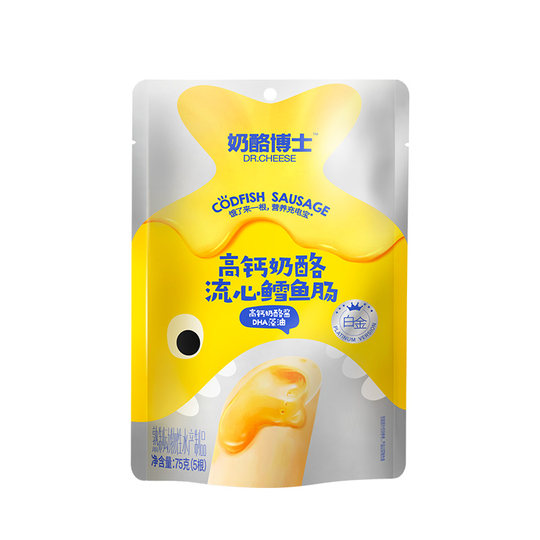 Dr. Cheese's Liquid Cod Sausage Kindersnacks ohne Zusatz von MSG, kostenloses Rezept für Säuglinge und Kleinkinder über einem Jahr