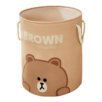 Line friends fabric dirty laundry basket household clothes storage basket artifact miscellaneous toys doll storage barrel