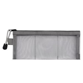 Three-compartment layered mesh storage bag, transparent data cable storage bag, earphone zipper bag, travel storage bag, charger, mobile phone accessories, card holder, id key, lipstick, cosmetic bag, portable