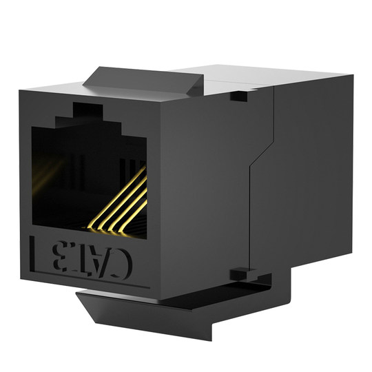 顶臻 CAT.3直通式模块RJ11延长器RJ45对接头电话电脑直通过测试DZ-1103