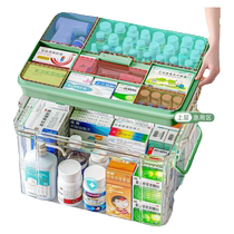 Multi-layer medicine box home decoration household medicine box large capacity medicine storage box transparent large medical first aid 2368