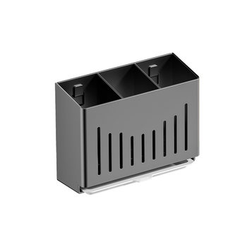 Thickened carbon steel chopstick barrel spoon drain basket kitchen household chopstick cage punch-free wall-mounted storage box storage rack