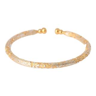 Pure silver 9999 ancient gold-painted fulu gourd bracelet for women