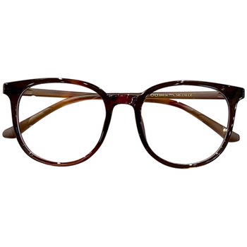 Ultra-light glasses for women with myopia degree, cold brown color