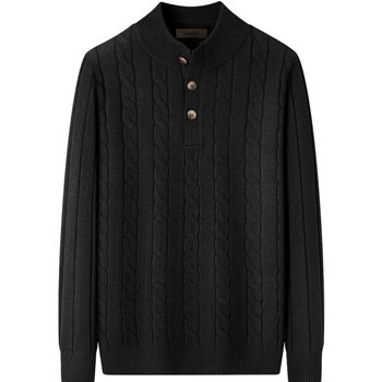 Zhuangji men's sweater 2025 autumn and winter new warm half turtleneck zipper sweater