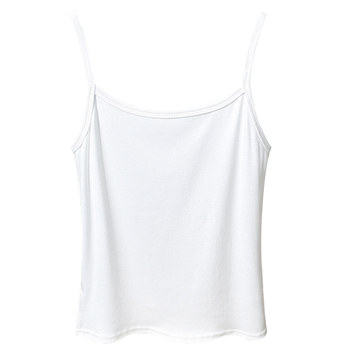 Versatile thread pure cotton white suspender vest for women