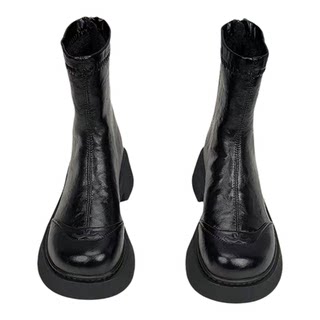 真皮马丁靴女款2025秋冬新款英伦风厚底时尚加厚绒切尔西休闲短靴